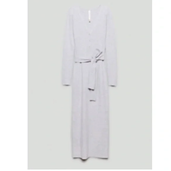 Babaton Aritzia Grey Henley Merino Wool Blend Sweater Dress XL - Picture 2 of 9